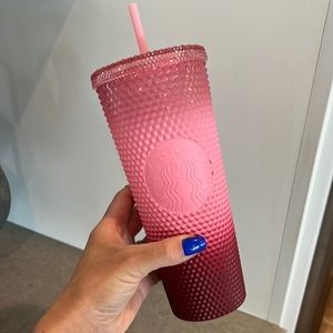 Pink ombre, studded Starbucks Tumblr